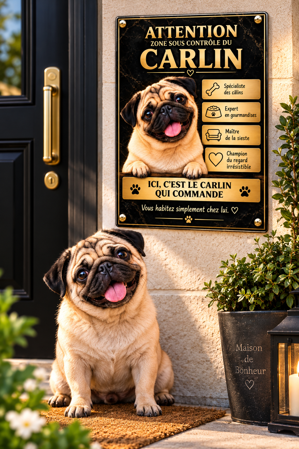 Plaque d’entrée Carlin « Le Classique » en Plexiglas Premium – 20 × 30 cm