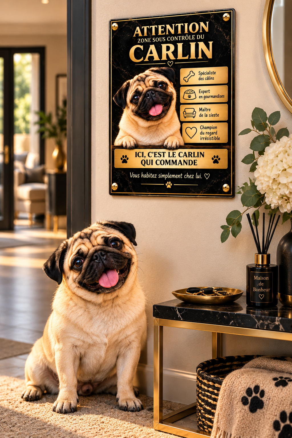Plaque d’entrée Carlin « Le Classique » en Plexiglas Premium – 20 × 30 cm