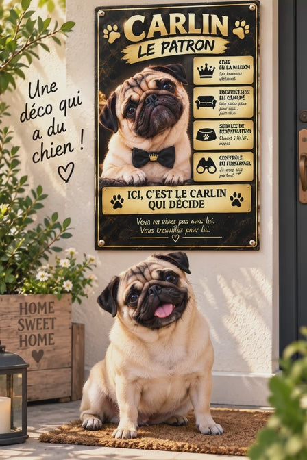 Plaque d’entrée Carlin « Le Patron » en Plexiglas Premium – 20 × 30 cm